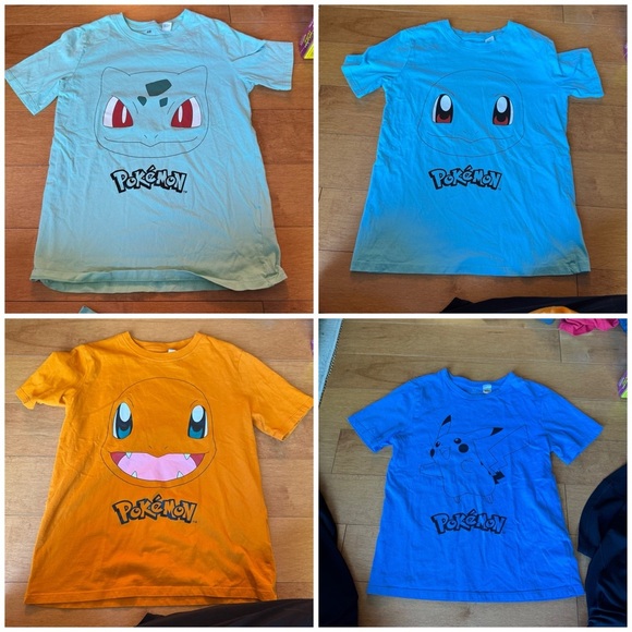 H&M Blue Short Sleeve Tees Vibrant Pokemon Design - Picture 1 of 8